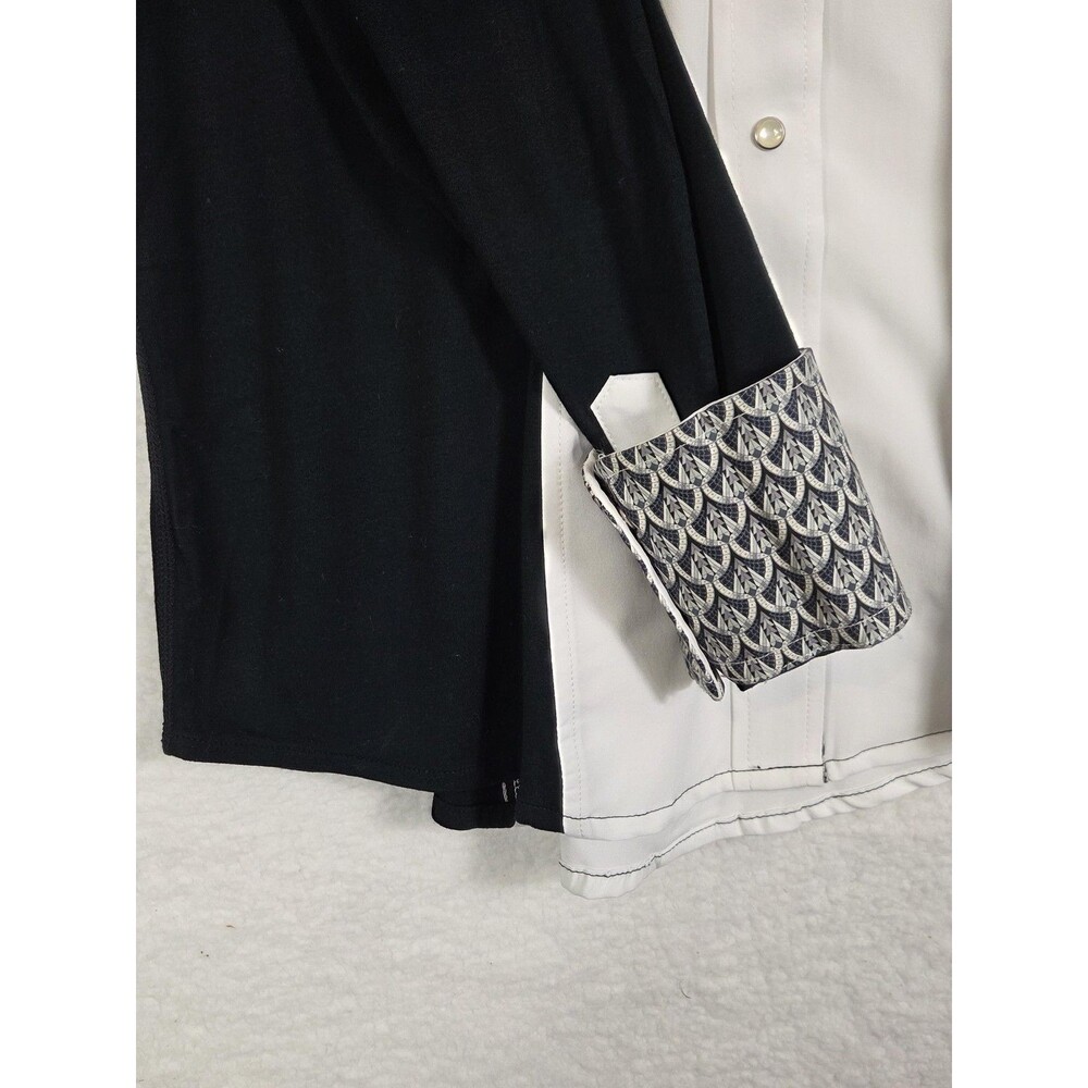 Chestnut Bay Spirit Shirt Womens L Black White Colorblock Equestrian Show Riding - Picture 6 of 11
